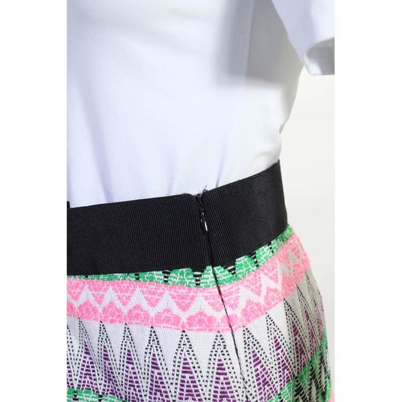 Milly Womens Abstract Print Knit Embroidered Mini Skirt Multicolor Size 6 - Picture 4 of 7